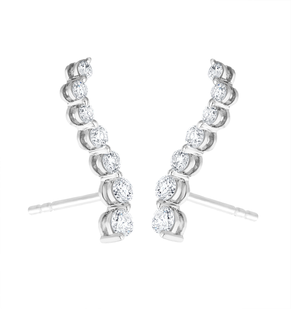Ear Climber Life Journey 0.50ct Lab Diamond Earrings 9K White Gold